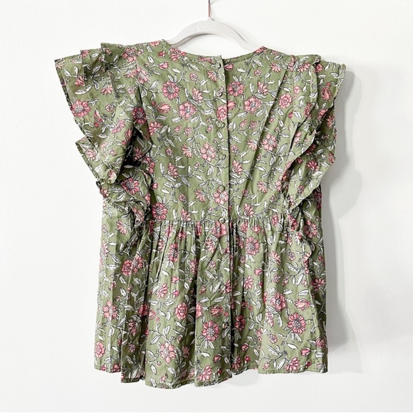 Sezane Melia Blouse Flowers Khaki Ruffled Flutter Floral
Fleurs Size 34 US 2 - Picture 6 of 9